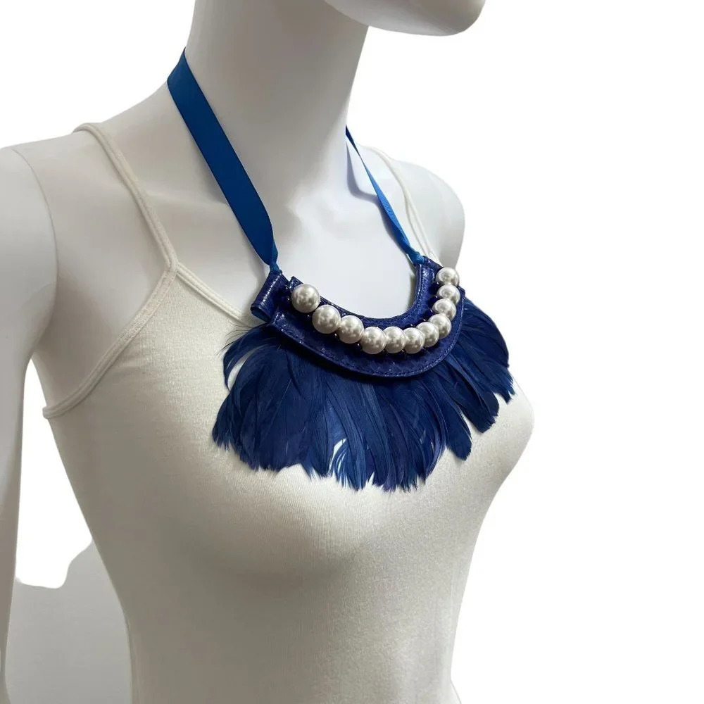JLynch Feather & Pearl Statement Necklace - Picture 3 of 7